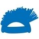 a blue 300 foam mohawk novelty hat