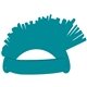 a teal 321 foam mohawk novelty hat