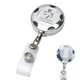 a group of tiffin lz 32 cord round chrome solid metal sport retractable badge reel and badge holder with laser imprint