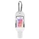 a group of 10 ml. antibacterial hand sanitizer spray pump bottle with carabiner clip cap(photoimage full color)