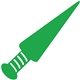 a kelly green 354 novelty foam dagger for events