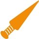 a orange 021 novelty foam dagger for events