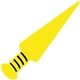 a yellow u novelty foam dagger for events