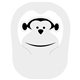 a white monkey popup visor