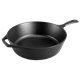 aerial view a black lodge(r) 12 / 5 qt cast iron deep skillet, image 1 of 3