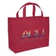 aerial view a red giant saver tote bag w / reflective glossy sparkle, image 1 of 4