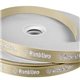 aerial view a gold 100 yard roll - satin badge ribbon w / foil print, image 1 of 2