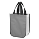 aerial view a gray laminated fashion tote non - woven shopper tote bag, image 1 of 2