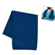 aerial view a navy recycled polyester rpet cooling sport towel, image 1 of 3