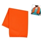 aerial view a orange recycled polyester rpet cooling sport towel, image 1 of 3