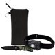 a group of wave sensor led rechargeable headlight with bullseye camo knife