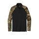 aerial view a black/ realtree edge russell outdoors(tm) realtree(r) colorblock performance 1/4- zip, image 1 of 5