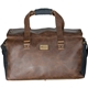 aerial view a black green canvas danville duffel(tm) with brown vegan leather, image 1 of 4