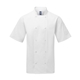 aerial view a white artisan collection by reprime - ten studded front chef short sleeve coat, image 1 of 5