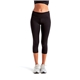 aerial view a black tridri ladies three - quarter performance leggings, image 1 of 4