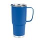 aerial view a blue 30 oz lisbon stainless steel tumbler, image 1 of 3