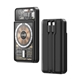 aerial view a black palatine fast charging magsafe wireless power bank with cord, image 1 of 3