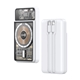 aerial view a white palatine fast charging magsafe wireless power bank with cord, image 1 of 6