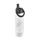 a white 27 oz white stainless steel double - walled sport bottle w / screw - top, flip spout, straw laser