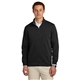 aerial view a deep black brooks brothers(r) double - knit 1/4- zip, image 1 of 5