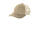 aerial view a khaki/ stone port authority(r) distressed mesh back cap, image 1 of 3