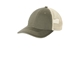 aerial view a light olive/ stone port authority(r) distressed mesh back cap, image 1 of 3