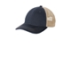 aerial view a river blue navy/ khaki port authority(r) distressed mesh back cap, image 1 of 3