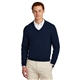 aerial view a navy blazer brooks brothers(r) cotton stretch v - neck sweater, image 1 of 5