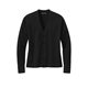 aerial view a deep black brooks brothers(r) womens cotton stretch cardigan sweater, image 1 of 5