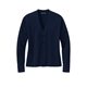 aerial view a navy blazer brooks brothers(r) womens cotton stretch cardigan sweater, image 1 of 5