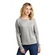 aerial view a light heather grey district(r) womens featherweight french terry(tm) long sleeve crewneck, image 1 of 5