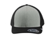 aerial view a heather grey/ black travismathew cruz colorblock trucker cap, image 1 of 3