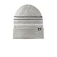a light grey heather travismathew striped cuffed beanie