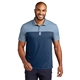 aerial view a aegean blue/ aegean blue heather port authority(r) fine pique blend blocked polo, image 1 of 5