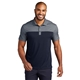 aerial view a river blue navy/ river blue navy heather port authority(r) fine pique blend blocked polo, image 1 of 5