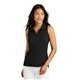 aerial view a black travismathew womens coto performance sleeveless polo, image 1 of 5