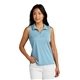 aerial view a brilliant blue heather travismathew womens coto performance sleeveless polo, image 1 of 5