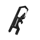 aerial view a black 8- in -1 stainless steel carabiner tool, image 1 of 3