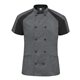aerial view a charcoal heather/ charcoal/ black mesh chef designs - womens airflow raglan chef coat, image 1 of 3