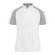 aerial view a white/ grey mesh chef designs - womens airflow raglan chef coat, image 1 of 3