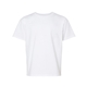 aerial view a white gildan - softstyle(r) youth midweight t - shirt, image 1 of 3