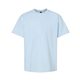 aerial view a light blue gildan - softstyle(r) youth midweight t - shirt, image 1 of 3