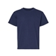 aerial view a navy gildan - softstyle(r) youth midweight t - shirt, image 1 of 3