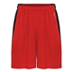 aerial view a red/ black badger - sweatless shorts, image 1 of 3