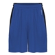 aerial view a royal/ black badger - sweatless shorts, image 1 of 3