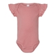 aerial view a mauvelous rabbit skins - infant flutter sleeve baby rib bodysuit, image 1 of 3