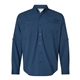aerial view a navy paragon - kitty hawk performance long sleeve fishing shirt, image 1 of 3