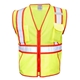 aerial view a lime/ red kishigo - standard contrast vest, image 1 of 2