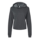 aerial view a dark grey heather bella + canvas - womens classic hoodie, image 1 of 3