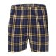 aerial view a navy/ gold boxercraft - double brushed flannel boxers, image 1 of 2